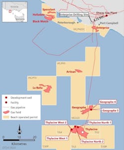 Manufacture of the replacement flowline for Thylacine West 1 and 2 is nearing completion. Beach continues to target flowline installation and first gas from these wells in first-half 2025. Manufacture of the replacement flowline for Thylacine West 1 and 2 is nearing completion. Beach continues to target flowline installation and first gas from these wells in first-half 2025.