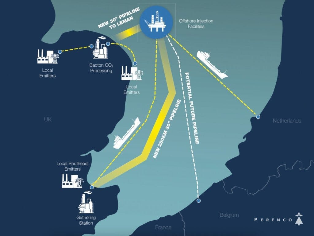 The Leman Field is connected to the PUK Bacton Terminal, which will receive and process CO2 offshore.