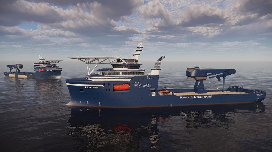 REM Offshore says the new ESCV will run on green methanol and batteries and will be the first vessel to perform heavy construction work in both offshore wind and subsea with net-zero emissions. REM Offshore says the new ESCV will run on green methanol and batteries and will be the first vessel to perform heavy construction work in both offshore wind and subsea with net-zero emissions.