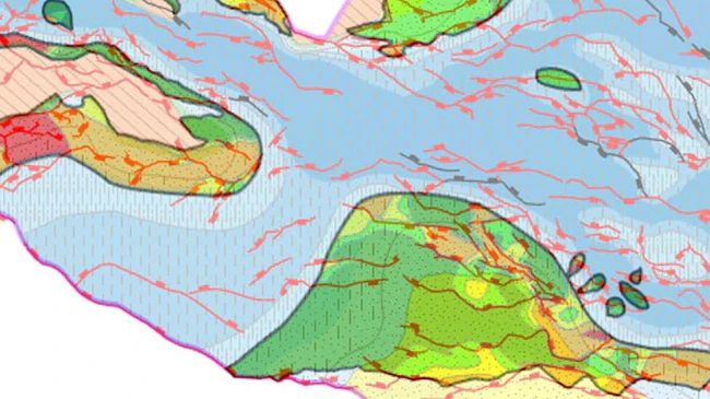 An example geological map was generated in 2021 from a study to help find the sweet spots for CO2 storage sites.