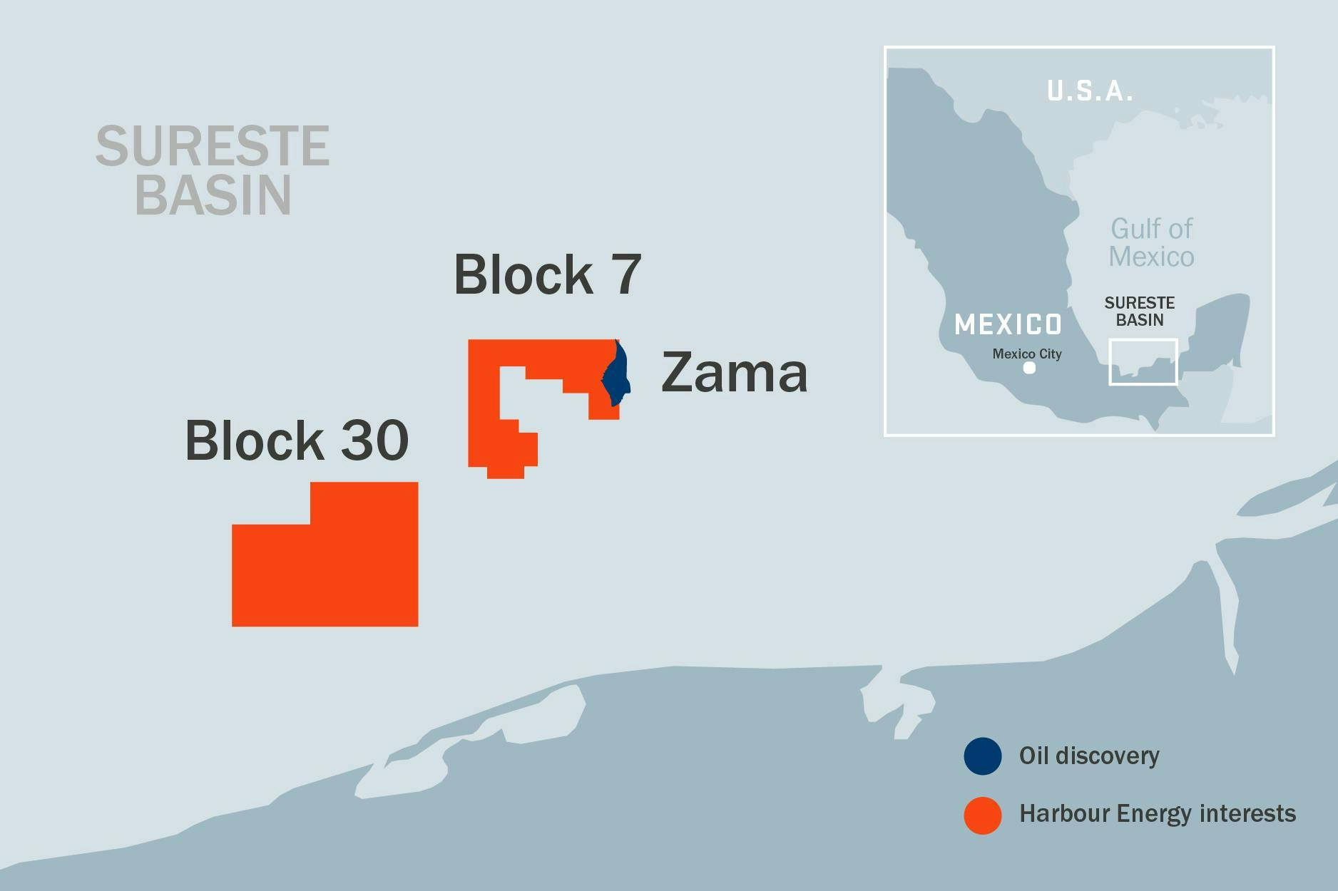 The Zama unit development plan was submitted in March 2023 and approved by the regulator in June. The Zama unit on Block 7 is in the shallow water Sureste Basin in the Gulf of Mexico.