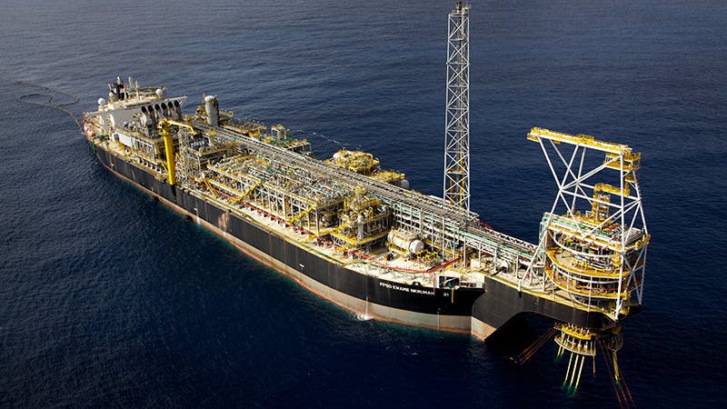 The FPSO Kwame Nkrumah MV21 is installed in about 1,100 m water depth on the Jubilee Field offshore Ghana.