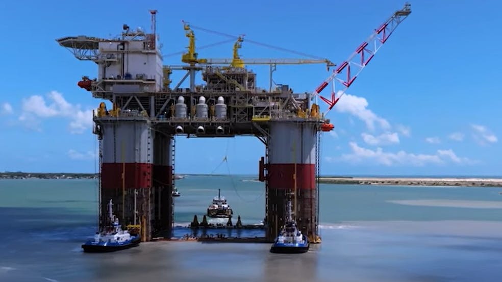 The Chevron Anchor semisubmersible was towed out to its location in Green Canyon block 87 in May 2023.