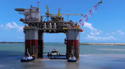 The Chevron Anchor semisubmersible was towed out to its location in Green Canyon block 87 in May 2023.