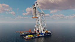 For the installation of the monopiles, Van Oord will deploy its heavy-lift installation vessel Svanen (pictured).