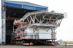 The NOF-A topside at Schiedam construction yard. The NOF-A topside at Schiedam construction yard.