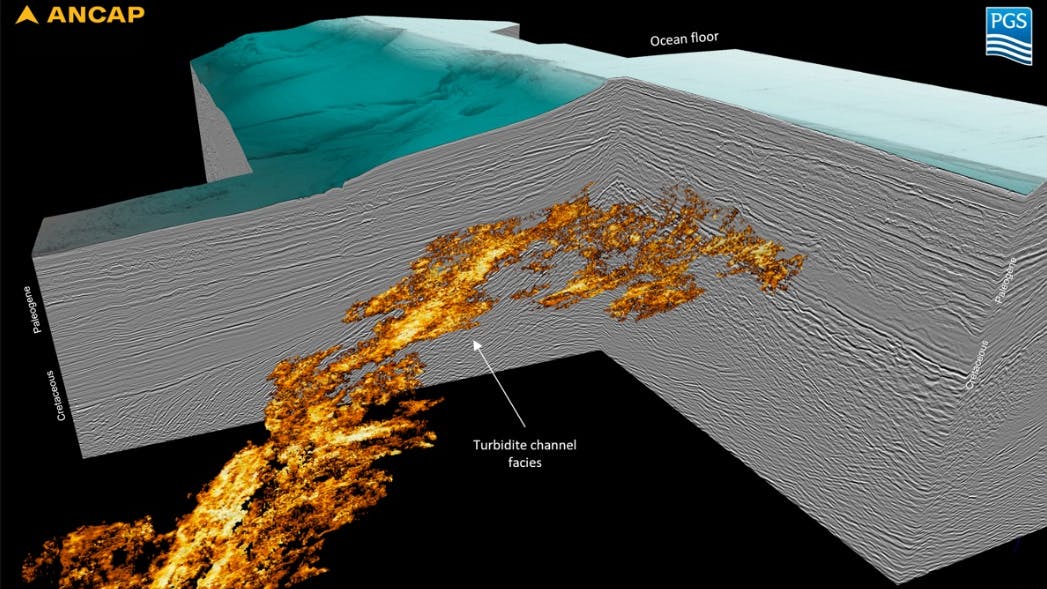 PGS said the original study, based on 3D seismic data, provided insights into the prospectivity of the area, identifying promising stratigraphic traps in both the Syn-rift and Post-rift sequences. The turbidite channel example above is one of many such features.