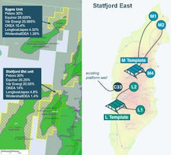 Subsea fields are tied back to the Statfjord C, with six production wells at Statfjord East and three production wells and one water injector at Sygna. Subsea fields are tied back to the Statfjord C, with six production wells at Statfjord East and three production wells and one water injector at Sygna.