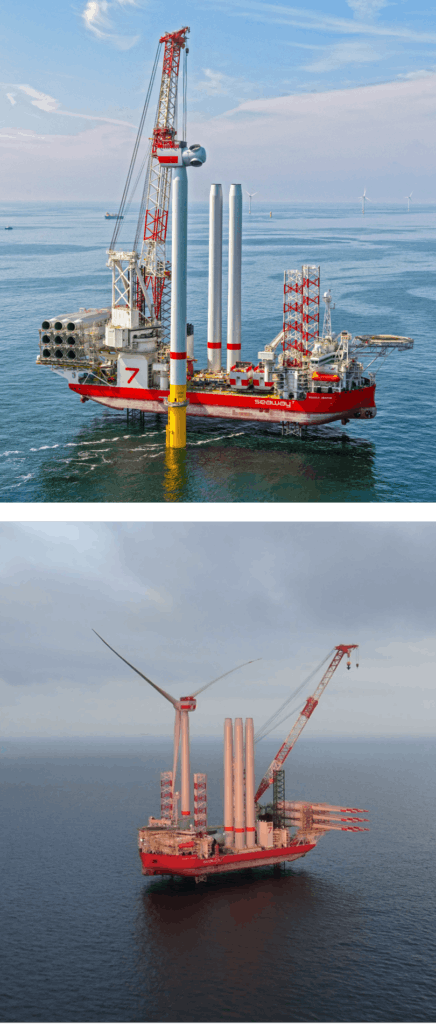 Seaway7 vessel Seaway Ventus installed its first wind turbine generators in May on &Oslash;rsted&rsquo;s Gode Wind 3 project.