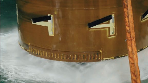 A lower-noise technology has been used to install monopile foundations at Gode Wind 3 offshore Germany.