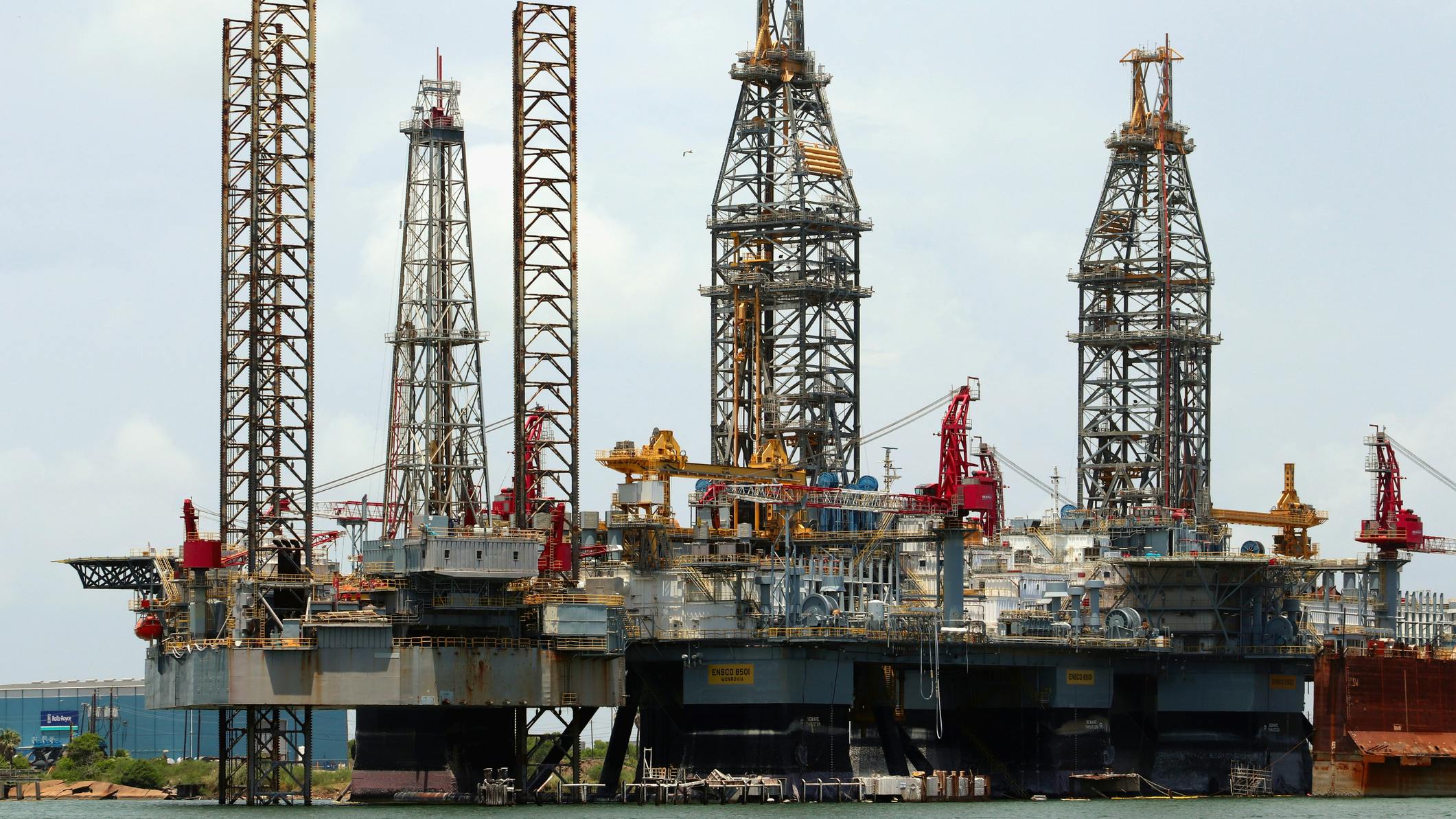 Offshore oil rigs quayside