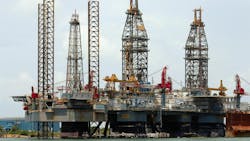 Offshore oil rigs quayside Offshore oil rigs quayside