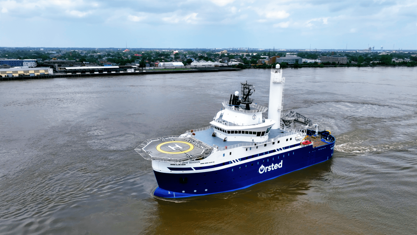 The christening of the first American-built, owned and crewed offshore wind service operations vessel, Eco Edison, took place in May.