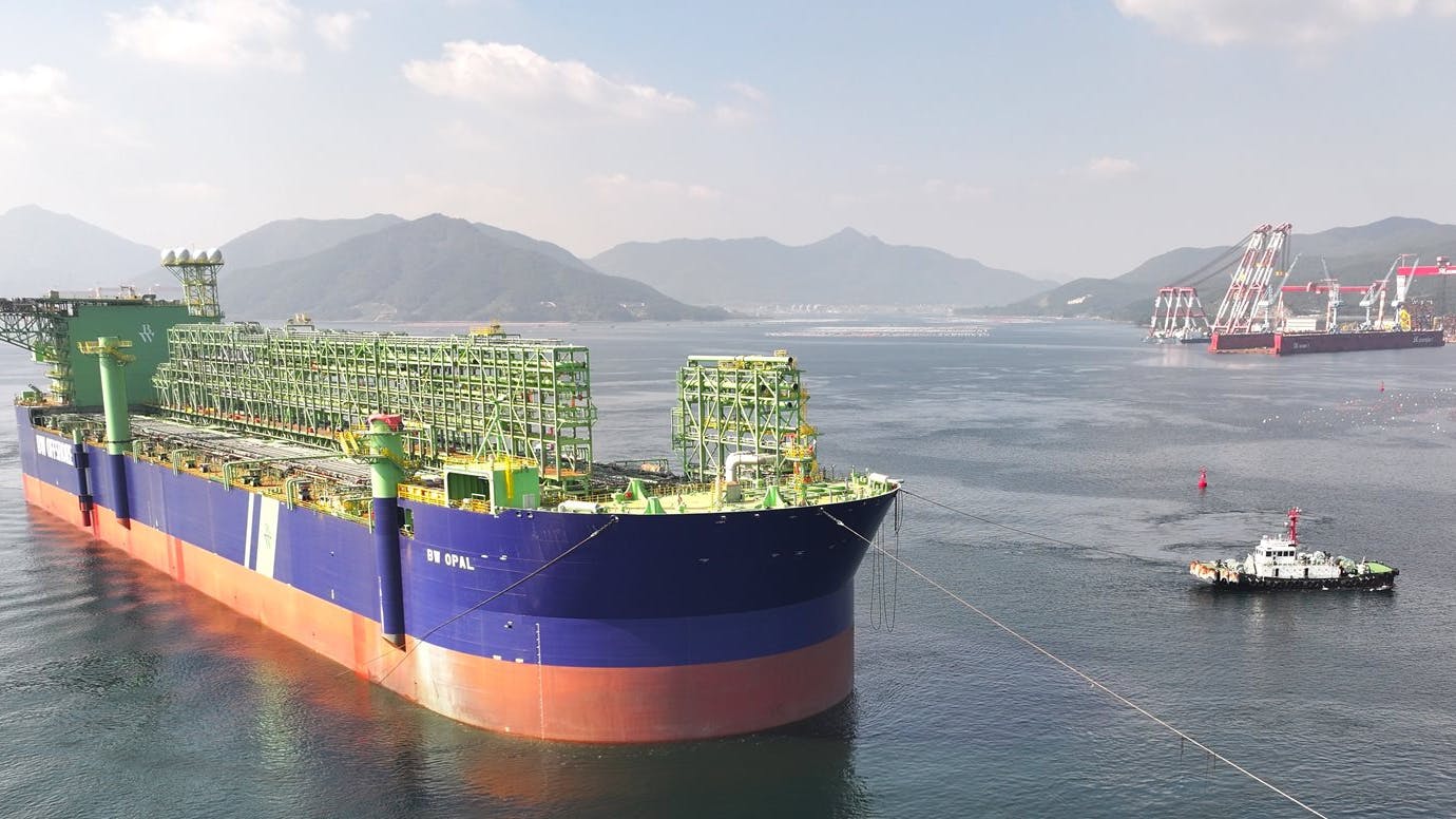 The Barossa gas field is located 300 km offshore Darwin in northern Australia and will be developed via the BW Opal FPSO (pictured) with six subsea production wells, in-field facilities and a gas export pipeline tied into the Bayu-Undan to Darwin pipeline system that supplies gas to Darwin LNG.