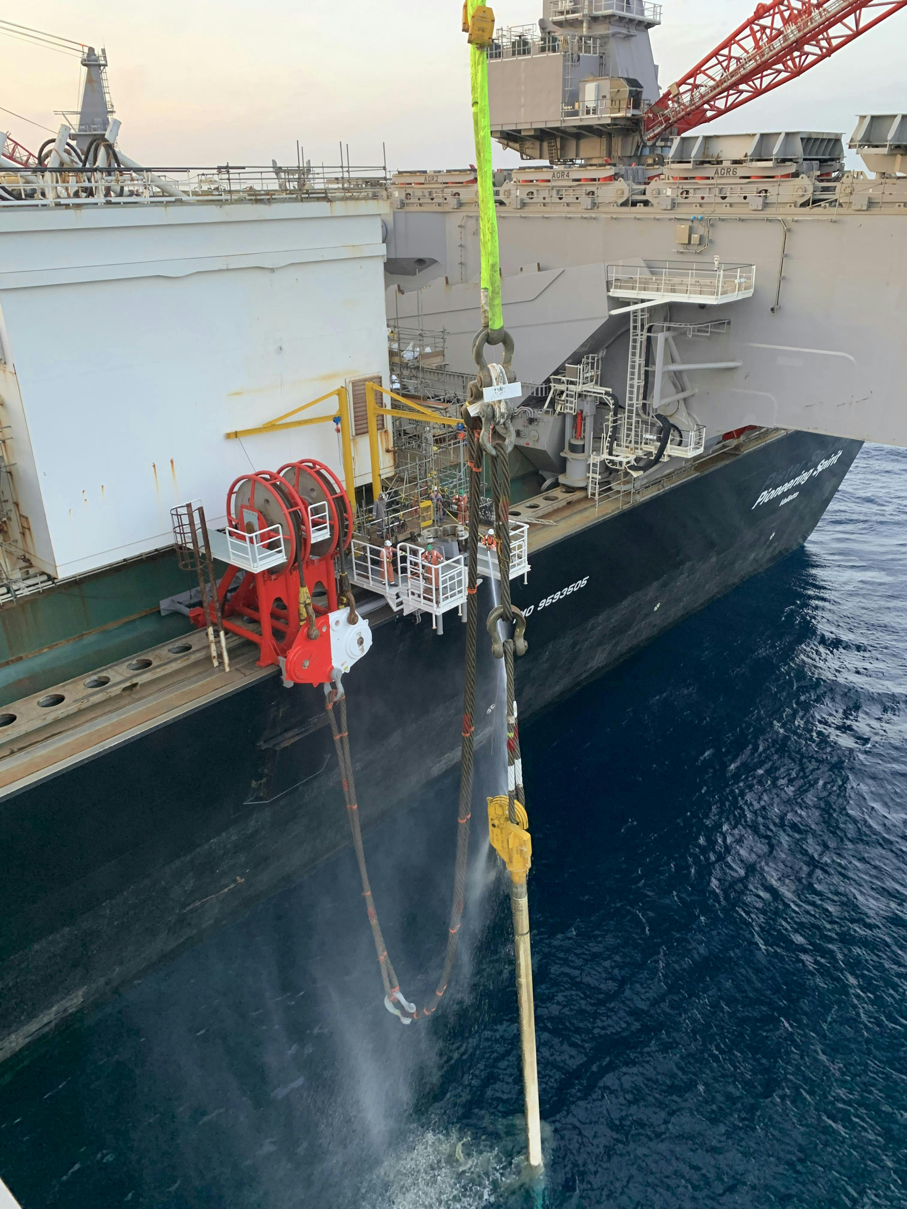 Recovery of the GTA South Line on the Pioneering Spirit.