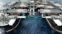 The Pioneering Spirit carries out pipelay activity on the GTA South Line. The Pioneering Spirit carries out pipelay activity on the GTA South Line.