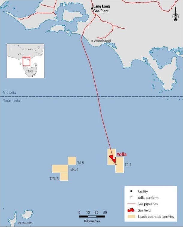 Bass Basin total gas and gas liquids production of 170 kboe was in-line with the prior quarter, according to Beach Energy's FY24 Fourth Quarter Activities Report.