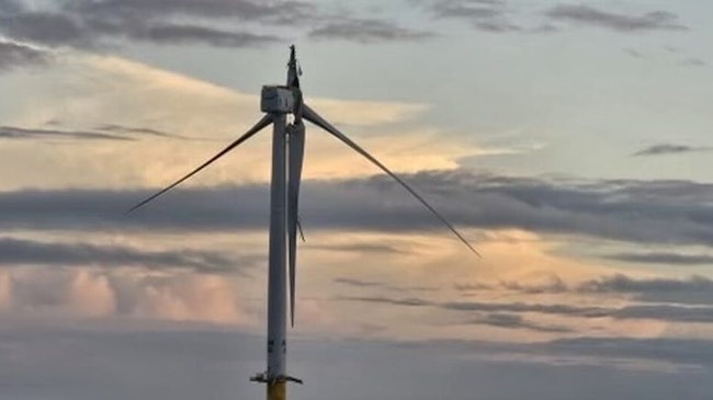 The Nantucket Current publication has confirmed this photo of the broken turbine approximately 15 miles off the southwest coast of the island.