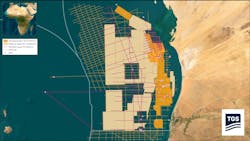 Map showing available TGS subsurface data onshore and offshore Mauritania Map showing available TGS subsurface data onshore and offshore Mauritania