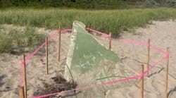 A piece of Vineyard Wind's GE Vernova Haliade-X turbine blade washed up on Nantucket's south shore. A piece of Vineyard Wind's GE Vernova Haliade-X turbine blade washed up on Nantucket's south shore.