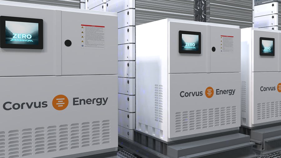 Rendering of a Corvus Blue Whale ESS installation.