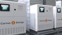 Rendering of a Corvus Blue Whale ESS installation. Rendering of a Corvus Blue Whale ESS installation.