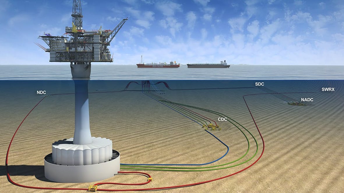 The White Rose Field and satellite extensions are located in the Jeanne d&rsquo;Arc Basin, 350 km east of Newfoundland and Labrador in about 120 m of water.