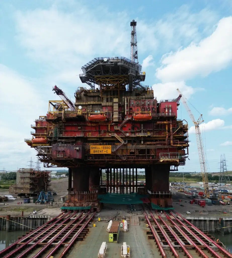 Brent Charlie has arrived safely at its final resting place. Brent Charlie has arrived safely at its final resting place.