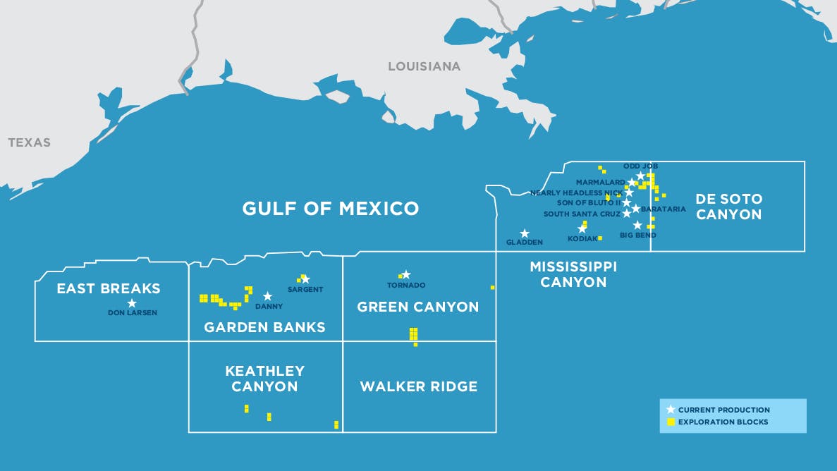 Kosmos Energy GoM Map