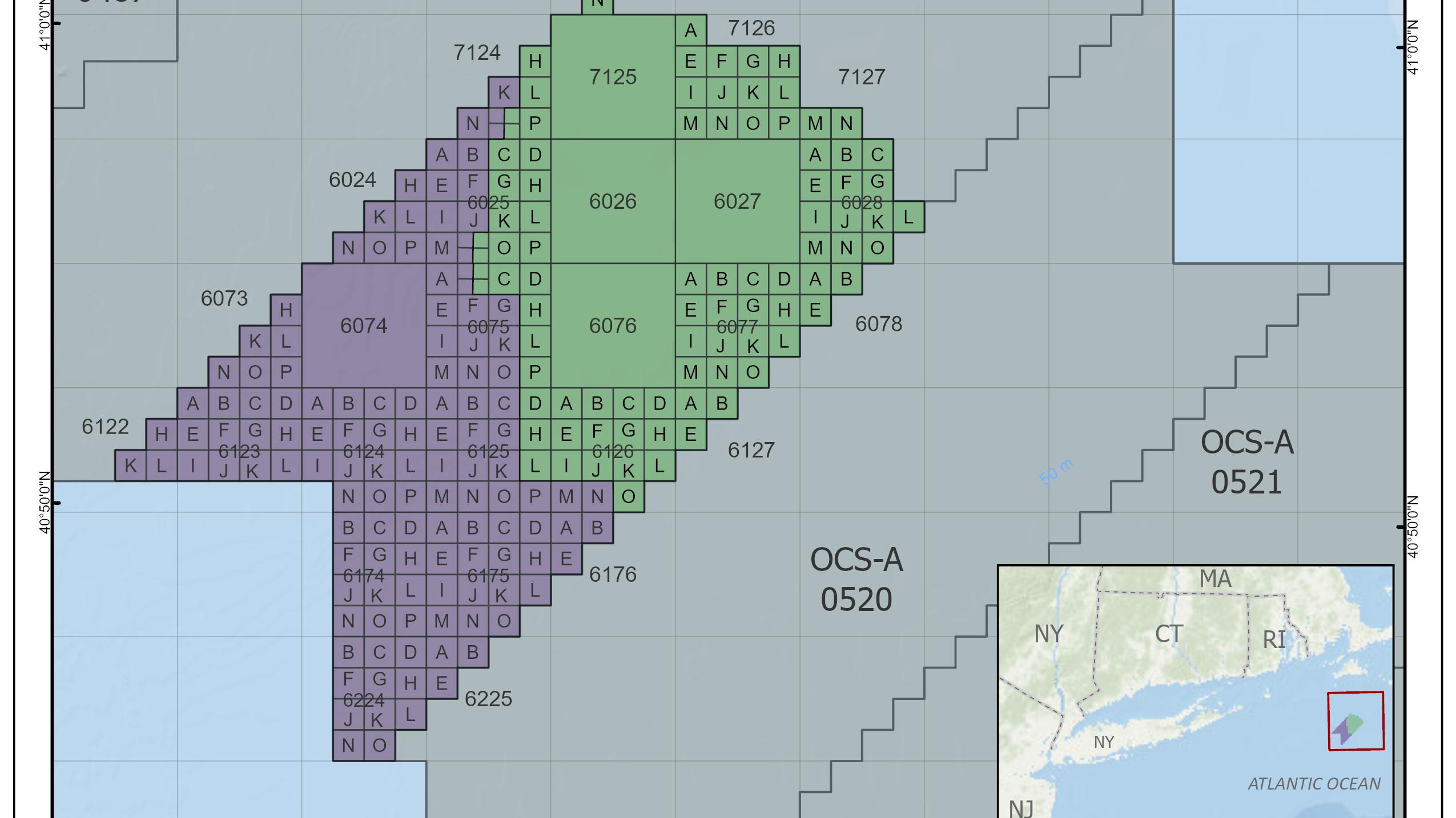 The New England Wind 1 and 2 lease areas.