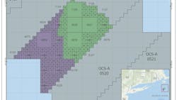 The New England Wind 1 and 2 lease areas. The New England Wind 1 and 2 lease areas.