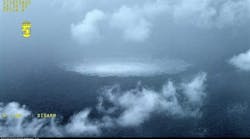 The gas leak in the Baltic Sea from Nord Stream is photographed from a Swedish Coast Guard aircraft, Sept. 27, 2022. The gas leak in the Baltic Sea from Nord Stream is photographed from a Swedish Coast Guard aircraft, Sept. 27, 2022.