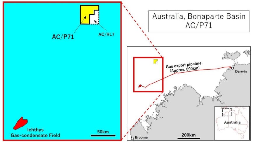 INPEX Awarded Exploration Block AC/P71 Offshore Western Australia