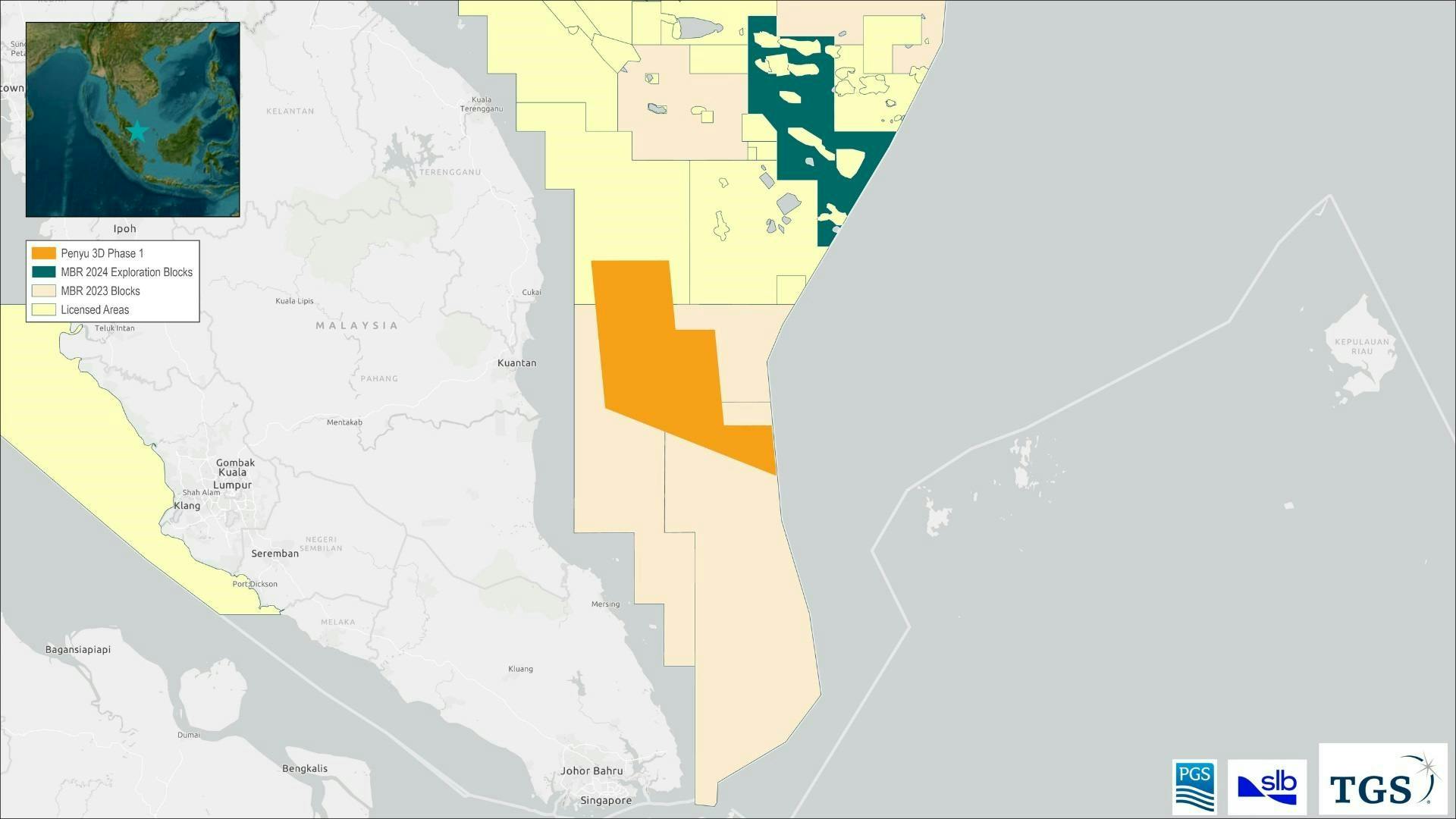 Penyu Basin seismic map