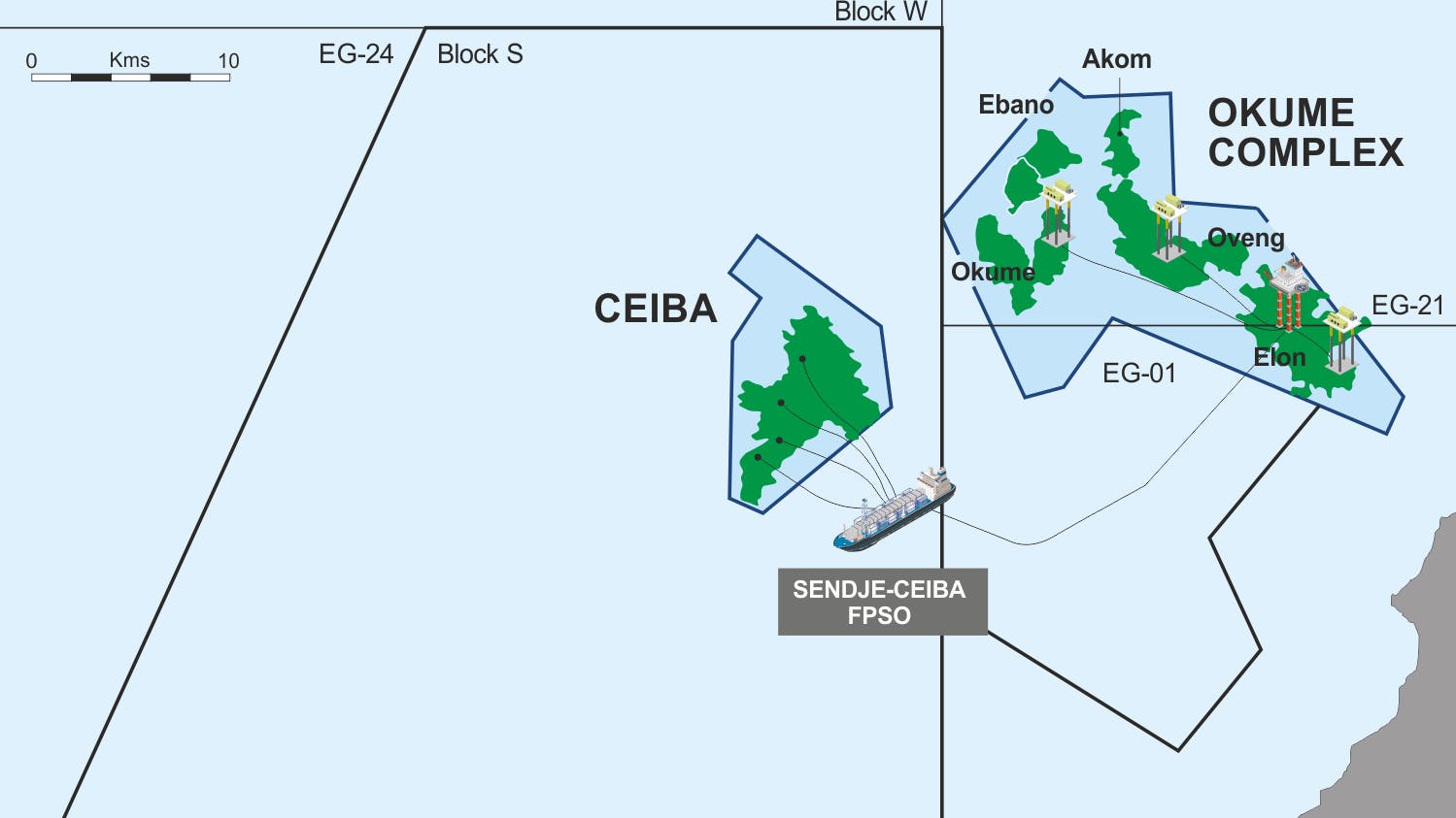 Block G (Ceiba Field and Okume Complex) operations map