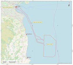Codling Wind Park planning application boundary map Codling Wind Park planning application boundary map