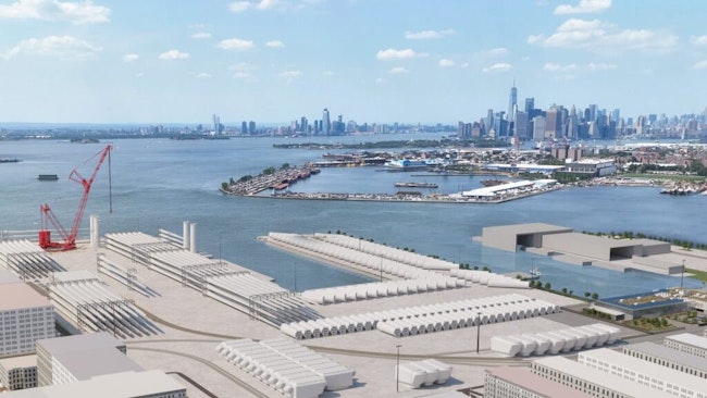 Rendering of the South Brooklyn Marine Terminal (SBMT) in Sunset Park, New York, which is set to become one of the nation’s largest dedicated port facilities for offshore wind development.