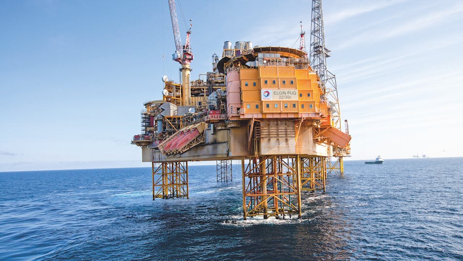 Elgin PUQ platform in the UK North Sea