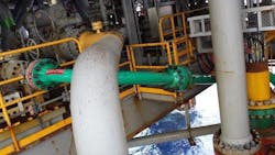 Old production piping connecting to BV. Old production piping connecting to BV.
