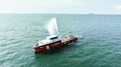 Strategic Marine, in collaboration with Centus Marine, has introduced what it claims is Malaysia’s first hybrid fast crew boat. Strategic Marine, in collaboration with Centus Marine, has introduced what it claims is Malaysia’s first hybrid fast crew boat.