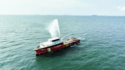 Strategic Marine, in collaboration with Centus Marine, has introduced what it claims is Malaysia’s first hybrid fast crew boat. Strategic Marine, in collaboration with Centus Marine, has introduced what it claims is Malaysia’s first hybrid fast crew boat.