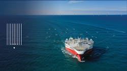 Schematic illustration of the nominal vessel configuration and a photo of Ramform Hyperion acquiring the high-resolution CCS development survey for the Northern Endurance Partnership offshore UK. The configuration consisted of nine multi-sensor streamers with 50 m separation and a wide-tow quad source that was towed over the front end of the streamer spread. The resulting nominal acquisition bin size was 6.25 m x 6.25 m. Schematic illustration of the nominal vessel configuration and a photo of Ramform Hyperion acquiring the high-resolution CCS development survey for the Northern Endurance Partnership offshore UK. The configuration consisted of nine multi-sensor streamers with 50 m separation and a wide-tow quad source that was towed over the front end of the streamer spread. The resulting nominal acquisition bin size was 6.25 m x 6.25 m.