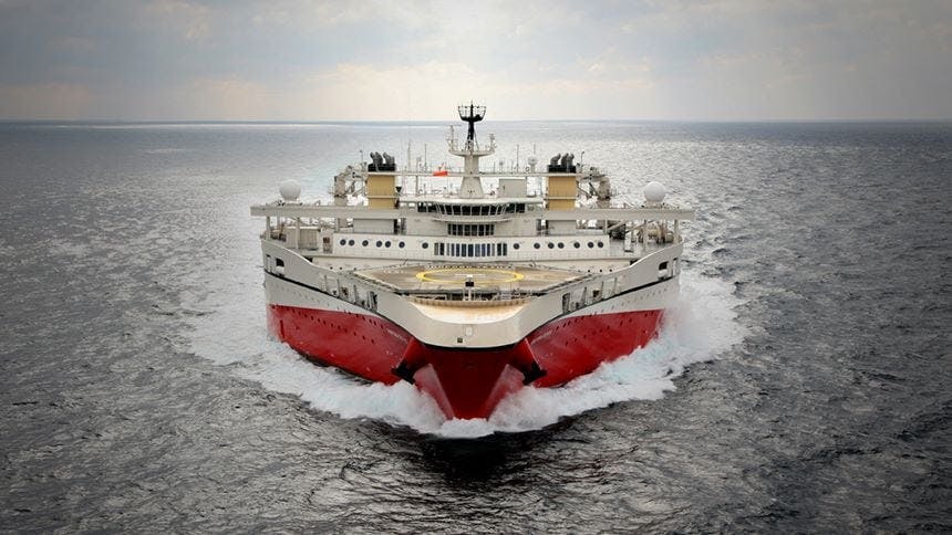 PGS received a letter of award in April to acquire a large 3D seismic survey over the offshore South Atlantic margin using its Ramform Titan-class vessel the Ramform Tethys.