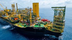 The upgraded and modified Firenze FPSO, now the Baleine FPSO, is allowing Eni to produce from its deepwater Baleine field, deemed to be the largest hydrocarbon discovery in Côte d'Ivoire. The upgraded and modified Firenze FPSO, now the Baleine FPSO, is allowing Eni to produce from its deepwater Baleine field, deemed to be the largest hydrocarbon discovery in Côte d'Ivoire.