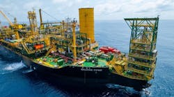 The upgraded and modified Firenze FPSO, now the Baleine FPSO, is allowing Eni to produce from its deepwater Baleine field, deemed to be the largest hydrocarbon discovery in Côte d'Ivoire. The upgraded and modified Firenze FPSO, now the Baleine FPSO, is allowing Eni to produce from its deepwater Baleine field, deemed to be the largest hydrocarbon discovery in Côte d'Ivoire.