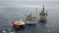 Safe Caledonia is a moored with thruster assist semisubmersible ASV, pictured at the offshore Golden Eagle project.