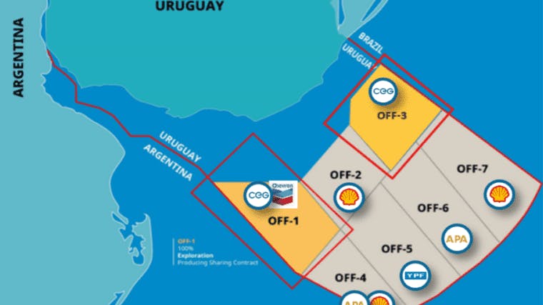 offshore Uruguay map
