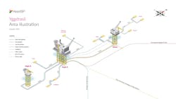 Yggdrasil is located between Alvheim and Oseberg in the North Sea. Yggdrasil is located between Alvheim and Oseberg in the North Sea.