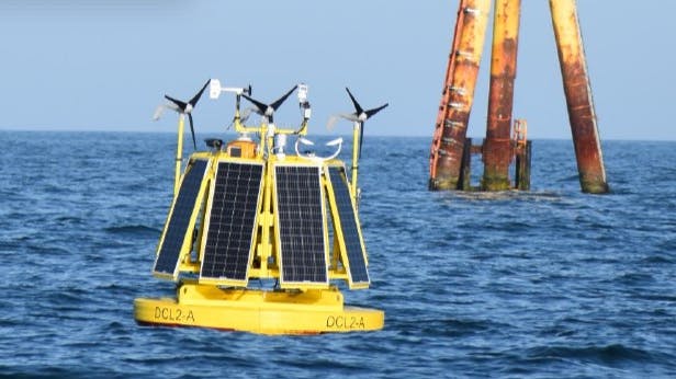 The Woods Hole Group DeepCLiDAR buoy system is designed to conduct wind resource assessments; and gather metocean and marine environmental measurements.