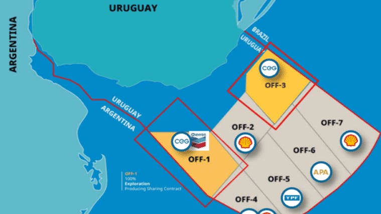 Challenger Energy&rsquo;s Uruguay blocks are AREA OFF-1 and AREA OFF-3. In AREA OFF-1, Challenger Energy has a 40% non-operating interest, following a farm-out of a 60% interest to Chevron. In AREA OFF-3, Challenger has a 100% interest and is the operator.